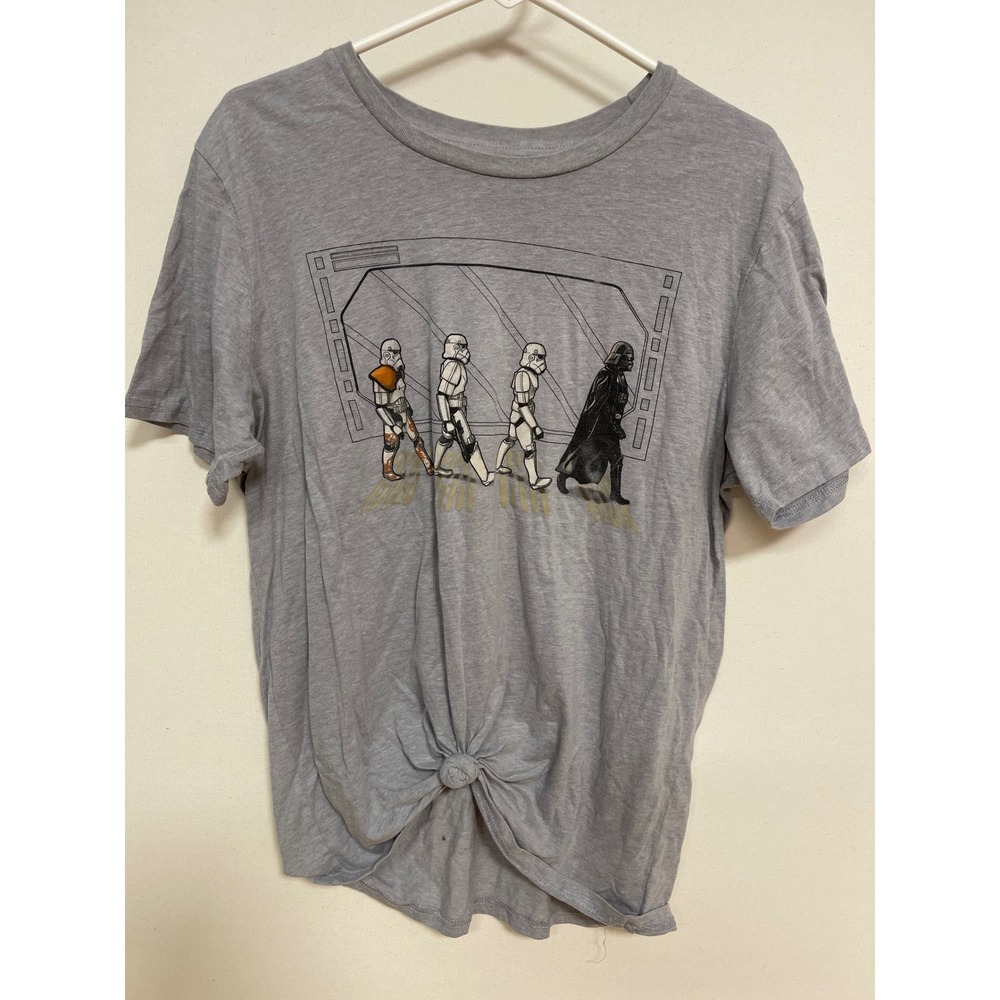 Star Wars Mad Engine Abbey Road Parody T-Shirt Gray Heather Darth Vader Large